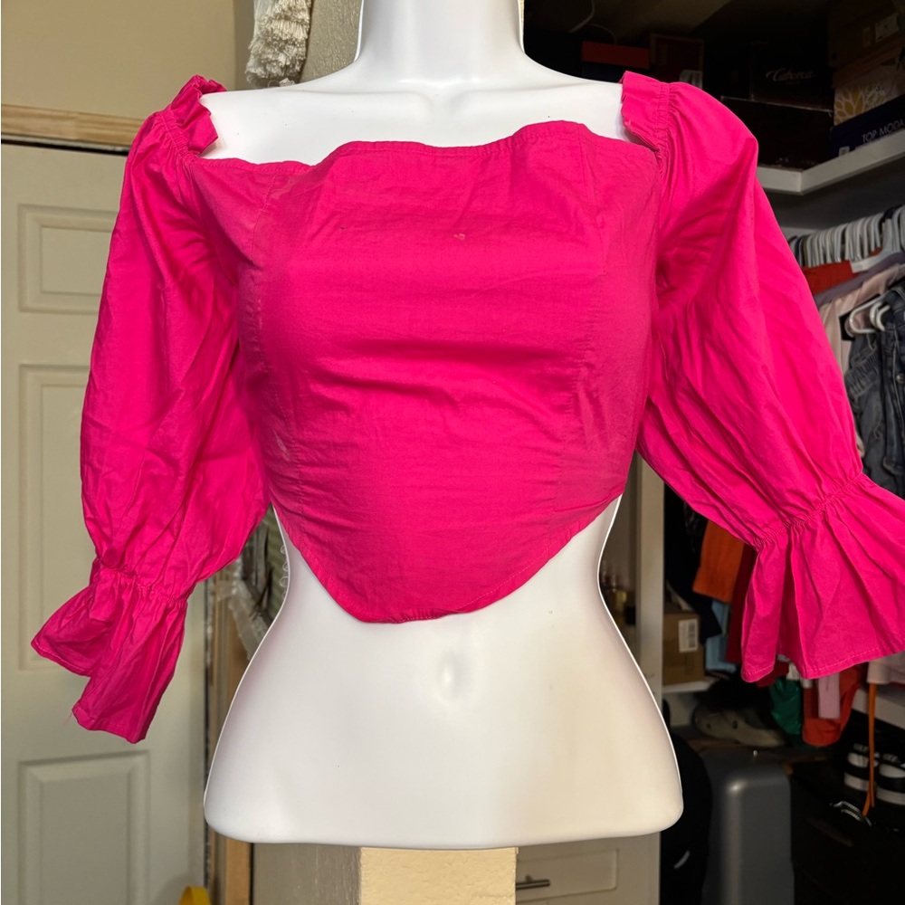 Women's Pink Off-Shoulder Top